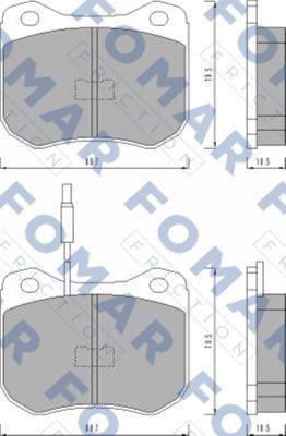 FOMAR Friction FO 426281 - Тормозные колодки, дисковые, комплект avtokuzovplus.com.ua