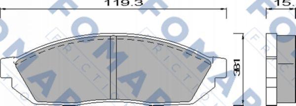 FOMAR Friction FO 427481 - Тормозные колодки, дисковые, комплект avtokuzovplus.com.ua