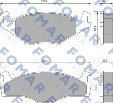 FOMAR Friction FO 436681 - Тормозные колодки, дисковые, комплект avtokuzovplus.com.ua