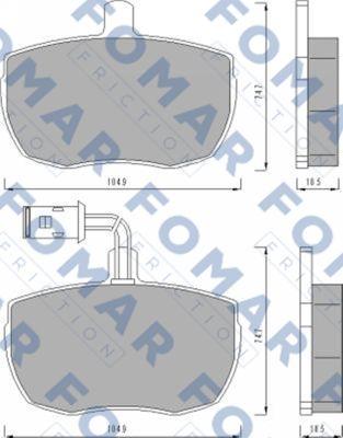 FOMAR Friction FO 437881 - Гальмівні колодки, дискові гальма autocars.com.ua