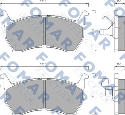 FOMAR Friction FO 438781 - Тормозные колодки, дисковые, комплект avtokuzovplus.com.ua