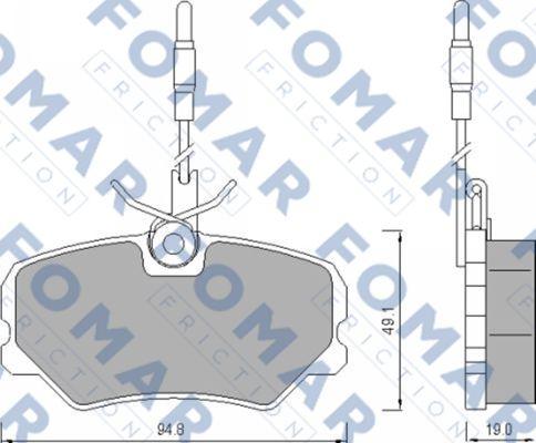 FOMAR Friction FO 443981 - Тормозные колодки, дисковые, комплект avtokuzovplus.com.ua