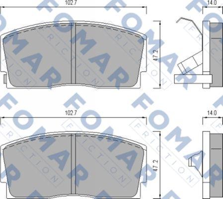 FOMAR Friction FO 447281 - Тормозные колодки, дисковые, комплект avtokuzovplus.com.ua