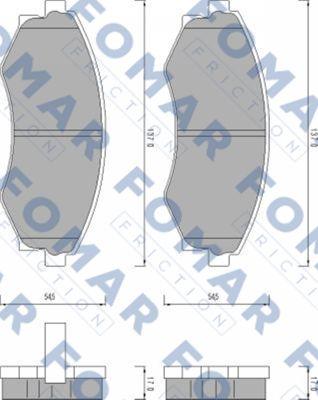 FOMAR Friction FO 448781 - Тормозные колодки, дисковые, комплект avtokuzovplus.com.ua