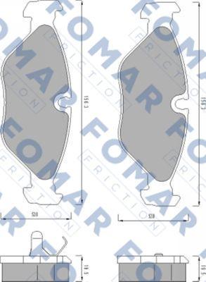 FOMAR Friction FO 449281 - Тормозные колодки, дисковые, комплект avtokuzovplus.com.ua