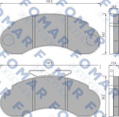 FOMAR Friction FO 458581 - Гальмівні колодки, дискові гальма autocars.com.ua