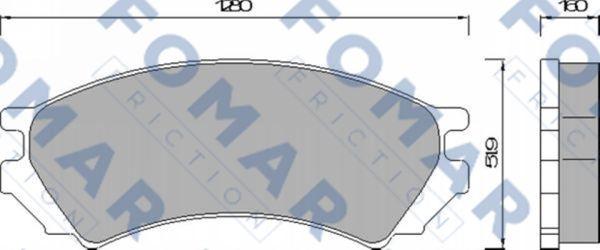 FOMAR Friction FO 461881 - Гальмівні колодки, дискові гальма autocars.com.ua