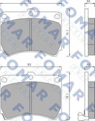 FOMAR Friction FO 462281 - Тормозные колодки, дисковые, комплект avtokuzovplus.com.ua