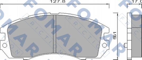 FOMAR Friction FO 464181 - Тормозные колодки, дисковые, комплект autodnr.net