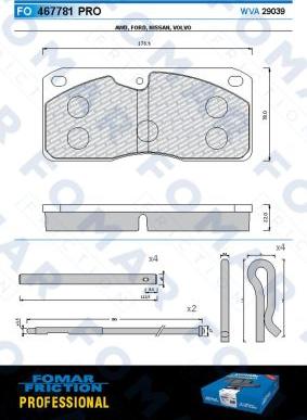 FOMAR Friction FO 467781 - Гальмівні колодки, дискові гальма autocars.com.ua