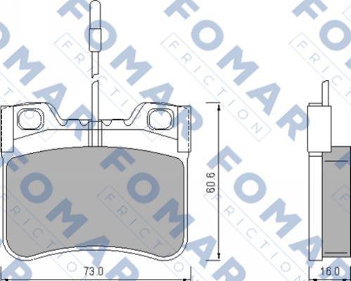 FOMAR Friction FO 469581 - Тормозные колодки, дисковые, комплект avtokuzovplus.com.ua