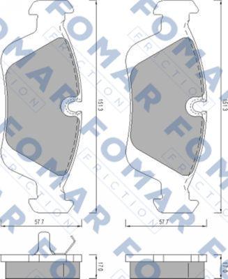 FOMAR Friction FO 472081 - Гальмівні колодки, дискові гальма autocars.com.ua