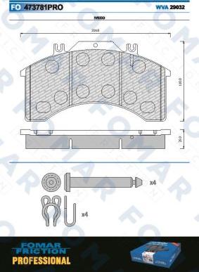 FOMAR Friction FO 473781 - Тормозные колодки, дисковые, комплект avtokuzovplus.com.ua