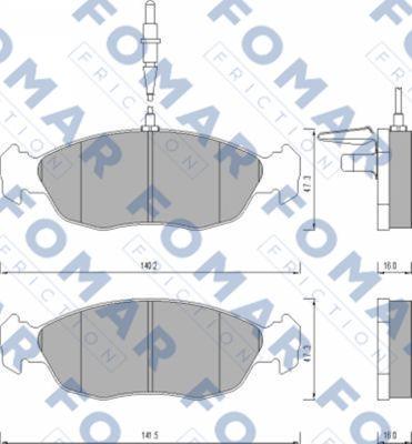 FOMAR Friction FO 475881 - Гальмівні колодки, дискові гальма autocars.com.ua