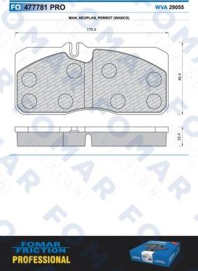 FOMAR Friction FO 477781 - Тормозные колодки, дисковые, комплект autodnr.net