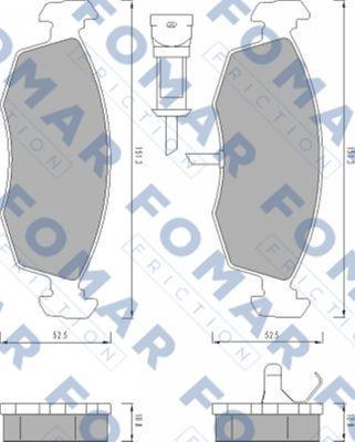 FOMAR Friction FO 478581 - Тормозные колодки, дисковые, комплект avtokuzovplus.com.ua