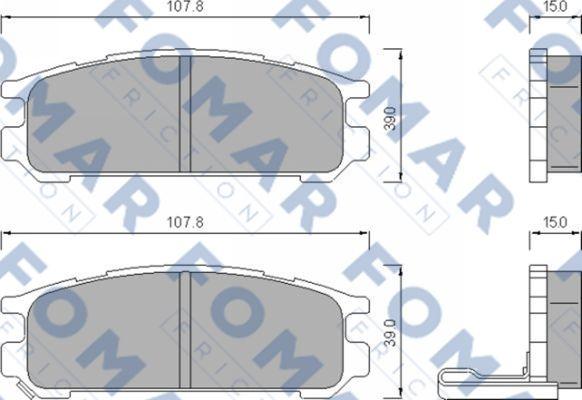 FOMAR Friction FO 480581 - Тормозные колодки, дисковые, комплект avtokuzovplus.com.ua