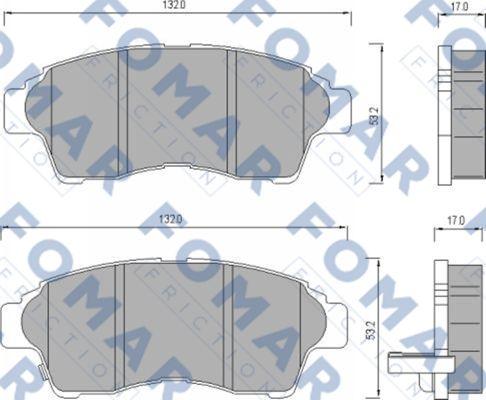 FOMAR Friction FO 481681 - Гальмівні колодки, дискові гальма autocars.com.ua