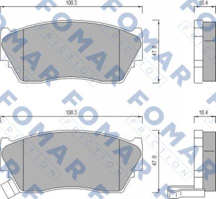 FOMAR Friction FO 484081 - Тормозные колодки, дисковые, комплект avtokuzovplus.com.ua