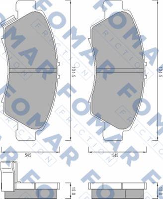 FOMAR Friction FO 487281 - Тормозные колодки, дисковые, комплект avtokuzovplus.com.ua