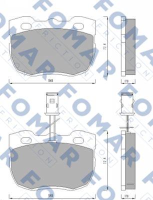 FOMAR Friction FO 487981 - Тормозные колодки, дисковые, комплект avtokuzovplus.com.ua