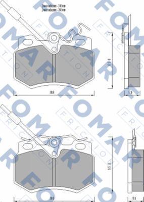 FOMAR Friction FO 491981 - Тормозные колодки, дисковые, комплект avtokuzovplus.com.ua