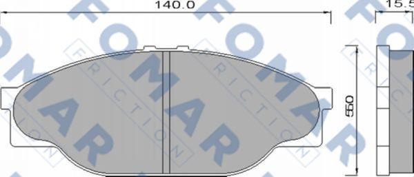 FOMAR Friction FO 493981 - Тормозные колодки, дисковые, комплект avtokuzovplus.com.ua