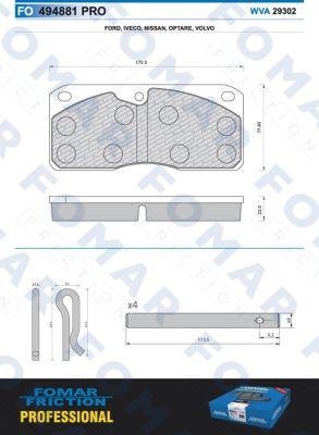 FOMAR Friction FO 494881 - Гальмівні колодки, дискові гальма autocars.com.ua