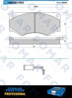 FOMAR Friction FO 495381 - Тормозные колодки, дисковые, комплект avtokuzovplus.com.ua