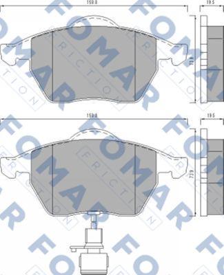 FOMAR Friction FO 495781 - Тормозные колодки, дисковые, комплект avtokuzovplus.com.ua