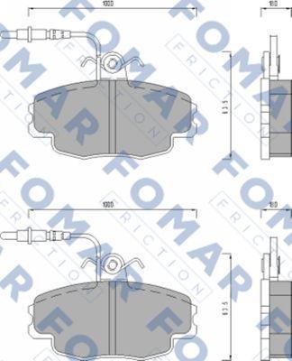 FOMAR Friction FO 498681 - Тормозные колодки, дисковые, комплект avtokuzovplus.com.ua