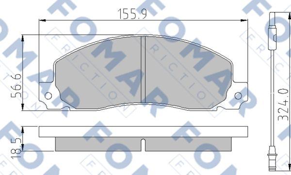 FOMAR Friction FO 499681 - Тормозные колодки, дисковые, комплект avtokuzovplus.com.ua