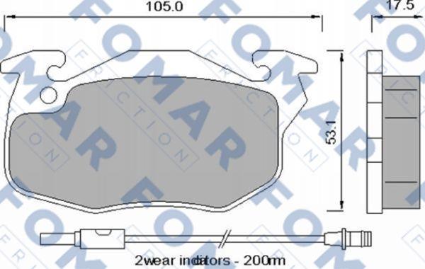 FOMAR Friction FO 529481 - Тормозные колодки, дисковые, комплект avtokuzovplus.com.ua