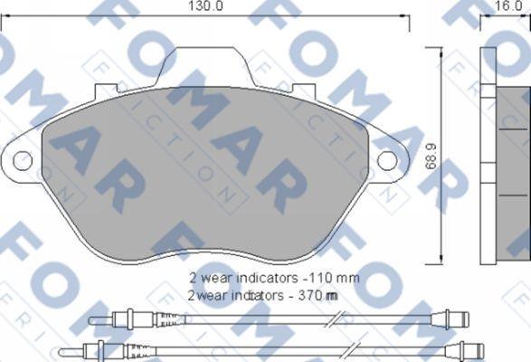 FOMAR Friction FO 554581 - Гальмівні колодки, дискові гальма autocars.com.ua