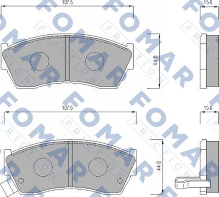 FOMAR Friction FO 620081 - Гальмівні колодки, дискові гальма autocars.com.ua