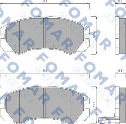 FOMAR Friction FO 621781 - Гальмівні колодки, дискові гальма autocars.com.ua