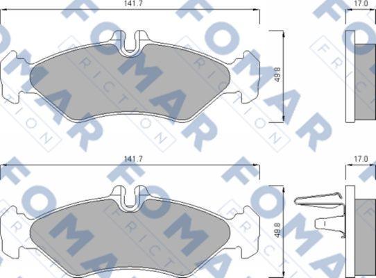 FOMAR Friction FO 627481 - Тормозные колодки, дисковые, комплект avtokuzovplus.com.ua