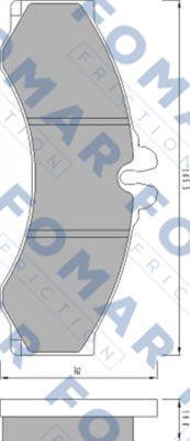 FOMAR Friction FO 627681 - Тормозные колодки, дисковые, комплект avtokuzovplus.com.ua