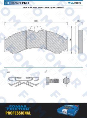 FOMAR Friction FO 627681 - Гальмівні колодки, дискові гальма autocars.com.ua