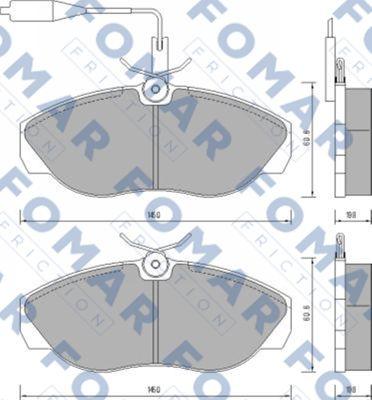 FOMAR Friction FO 629481 - Тормозные колодки, дисковые, комплект avtokuzovplus.com.ua