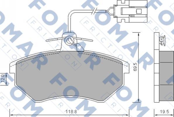 FOMAR Friction FO 634381 - Гальмівні колодки, дискові гальма autocars.com.ua