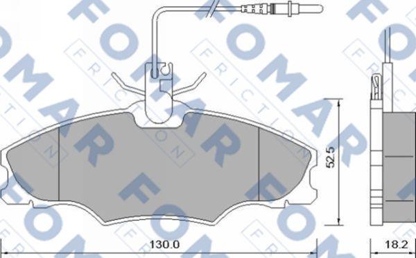 FOMAR Friction FO 637381 - Тормозные колодки, дисковые, комплект avtokuzovplus.com.ua