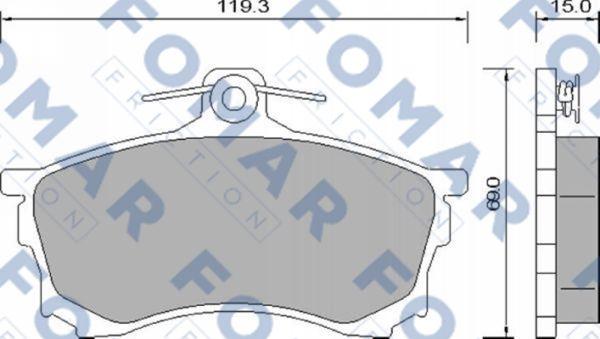 FOMAR Friction FO 637981 - Тормозные колодки, дисковые, комплект avtokuzovplus.com.ua