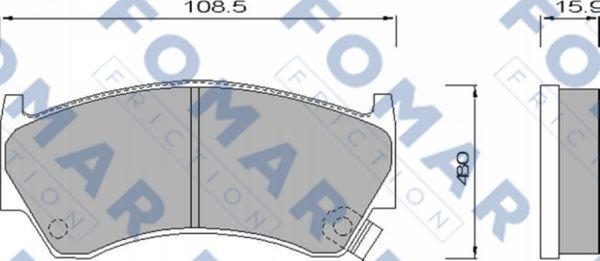 FOMAR Friction FO 639981 - Тормозные колодки, дисковые, комплект avtokuzovplus.com.ua