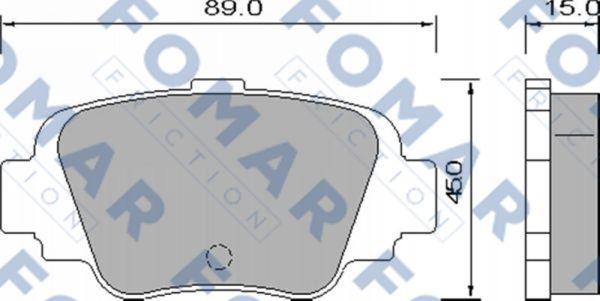 FOMAR Friction FO 640881 - Тормозные колодки, дисковые, комплект avtokuzovplus.com.ua