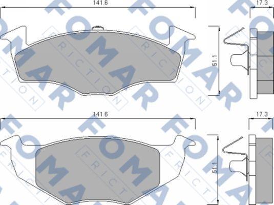 FOMAR Friction FO 643081 - Тормозные колодки, дисковые, комплект avtokuzovplus.com.ua