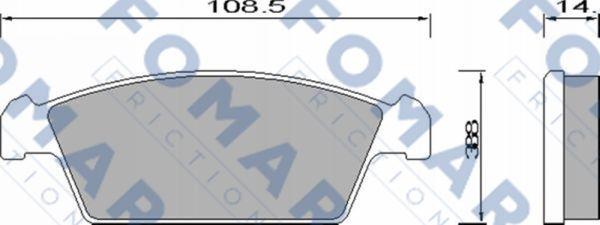 FOMAR Friction FO 644281 - Гальмівні колодки, дискові гальма autocars.com.ua