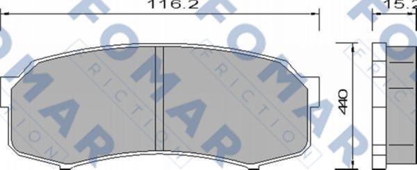 FOMAR Friction FO 644981 - Тормозные колодки, дисковые, комплект autodnr.net