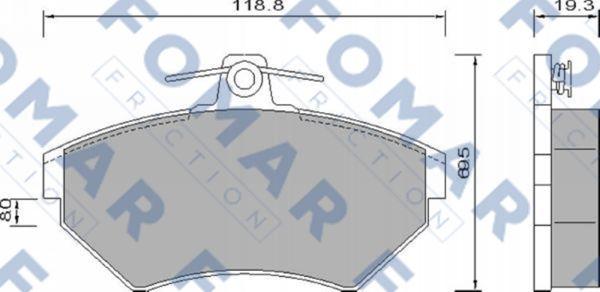 FOMAR Friction FO 647681 - Тормозные колодки, дисковые, комплект avtokuzovplus.com.ua