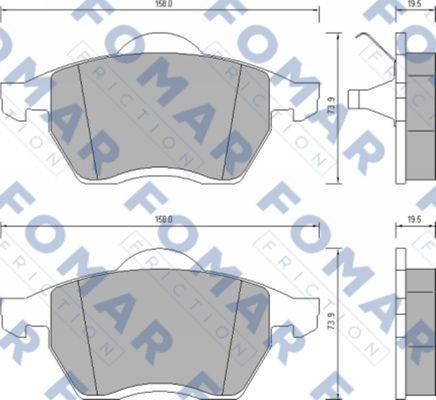 FOMAR Friction FO 647981 - Гальмівні колодки, дискові гальма autocars.com.ua